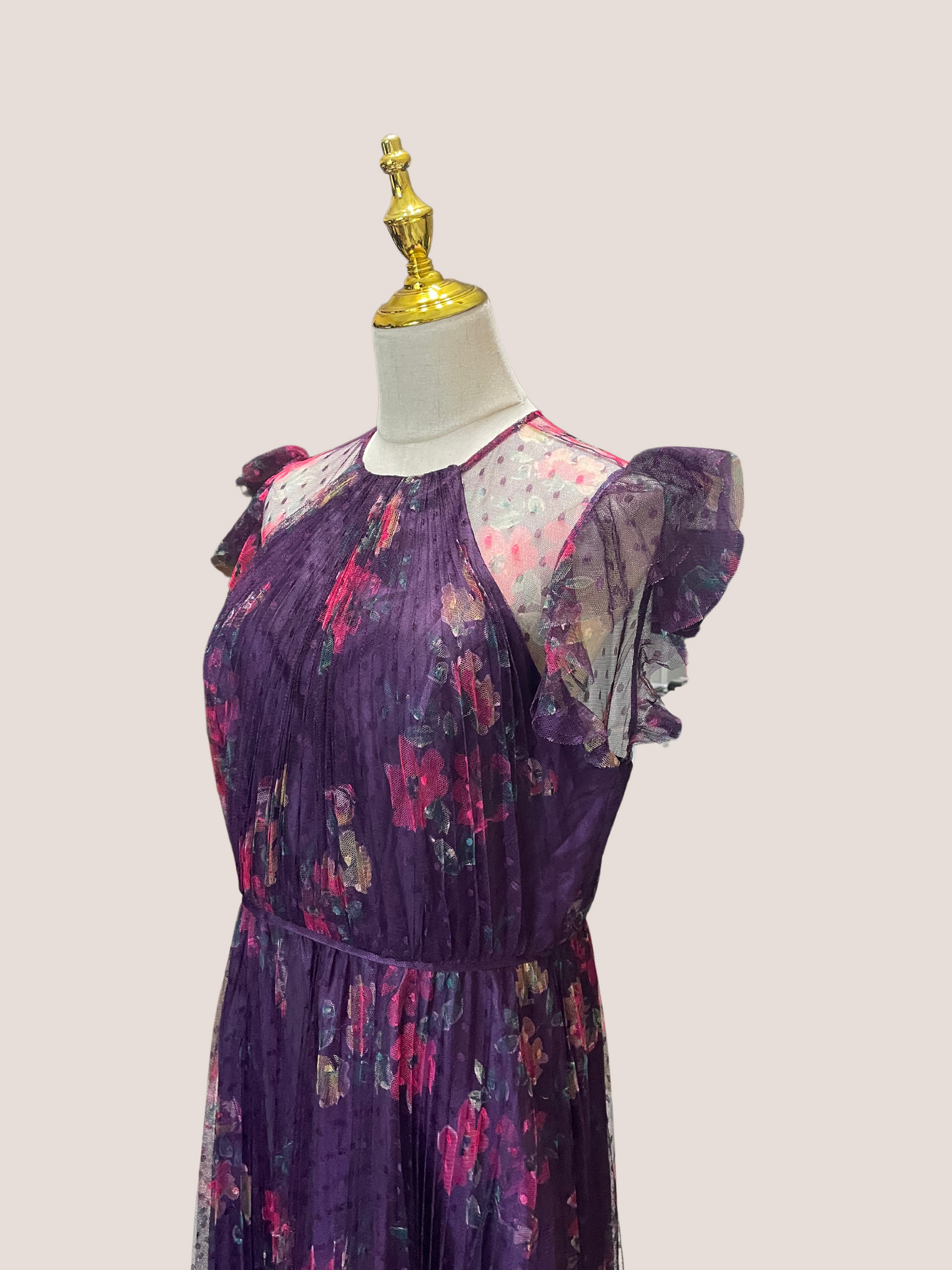 Floral Flutter Sleeve Midi Dress
