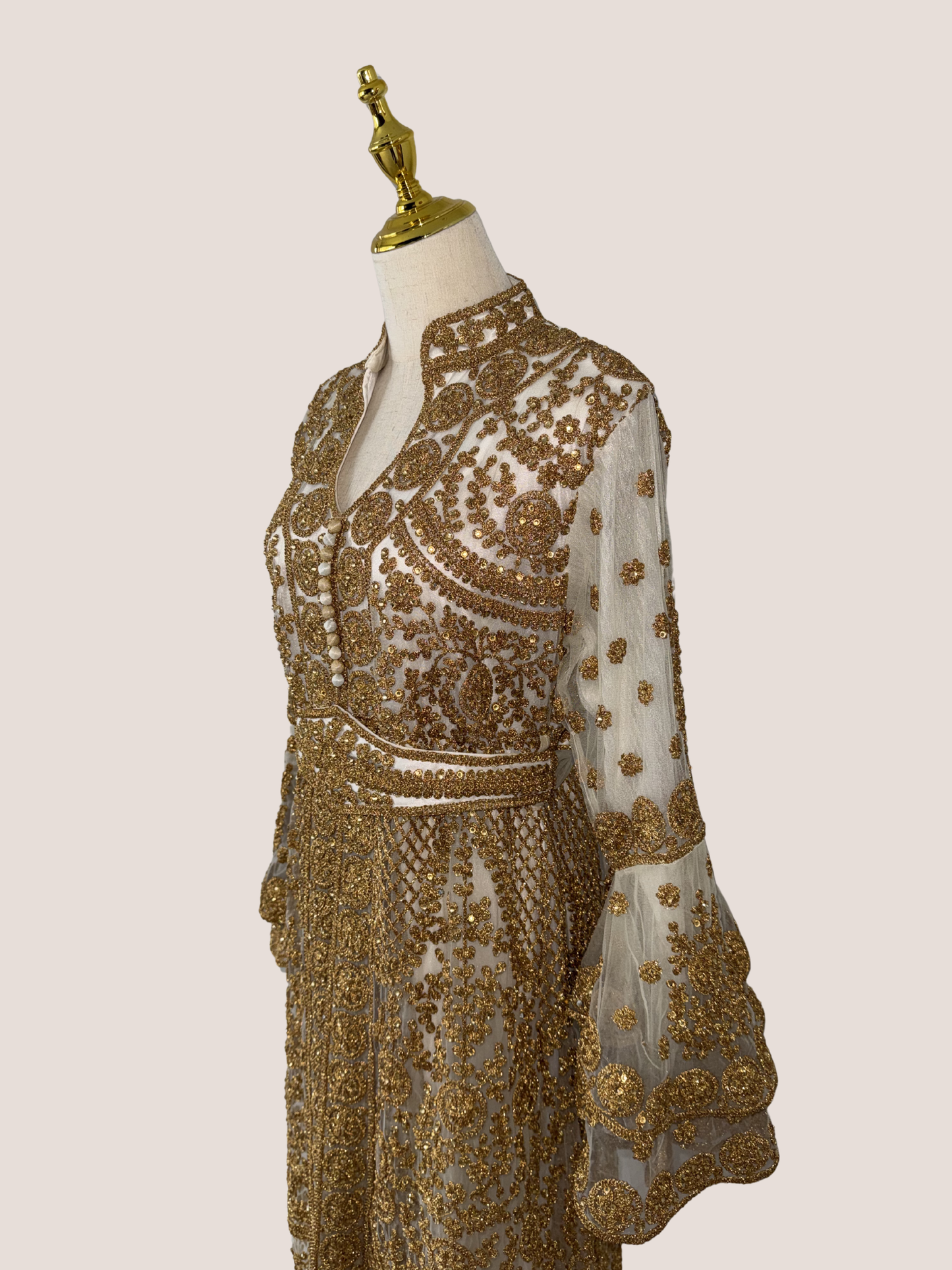 Embellished Sleeve Cutout Abaya