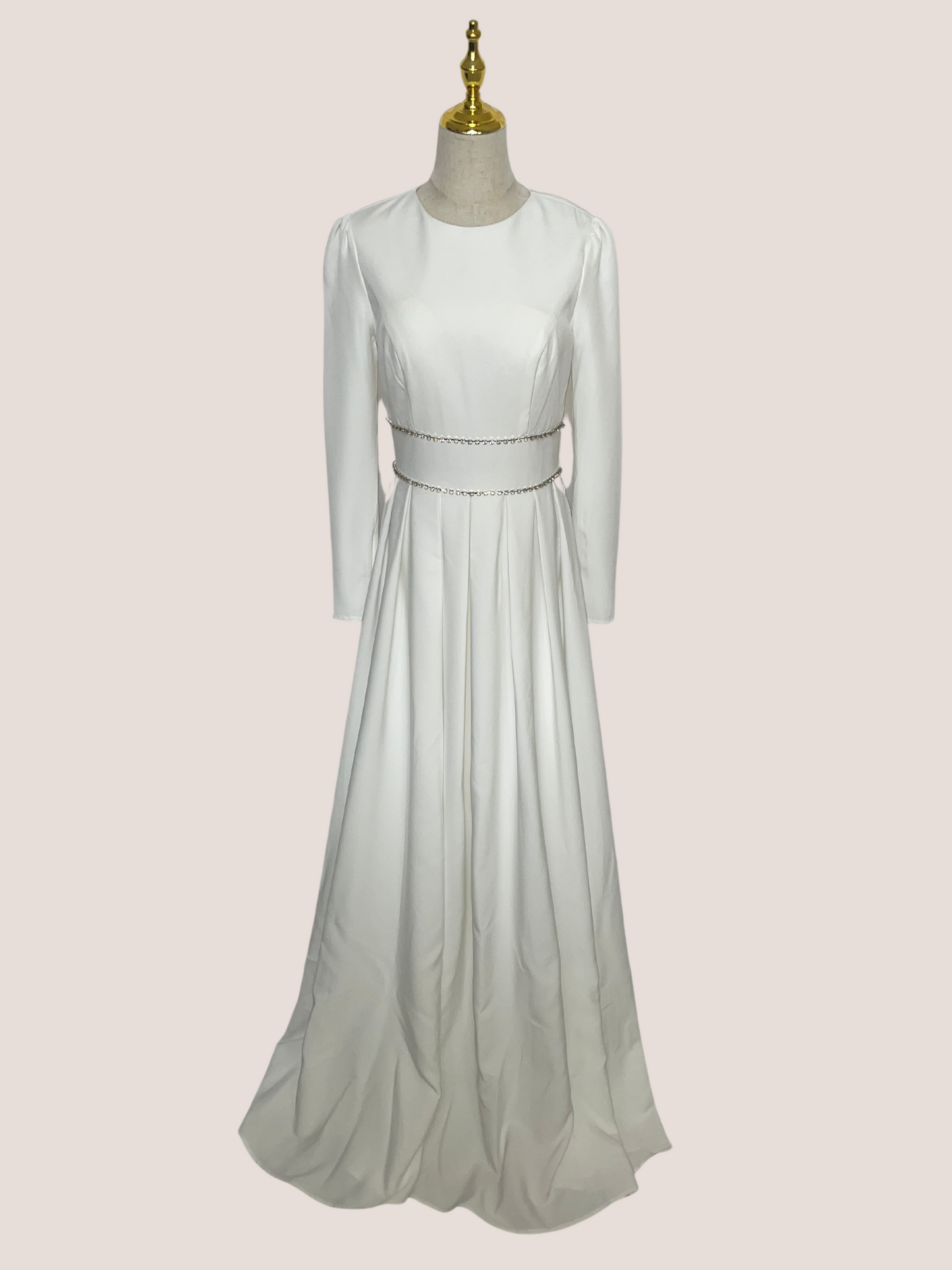 A-Line Rhinestone Waist Evening Gown
