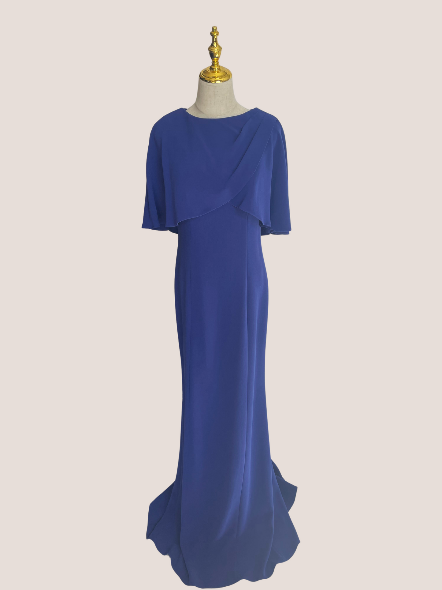 Capelet Crepe Column Gown