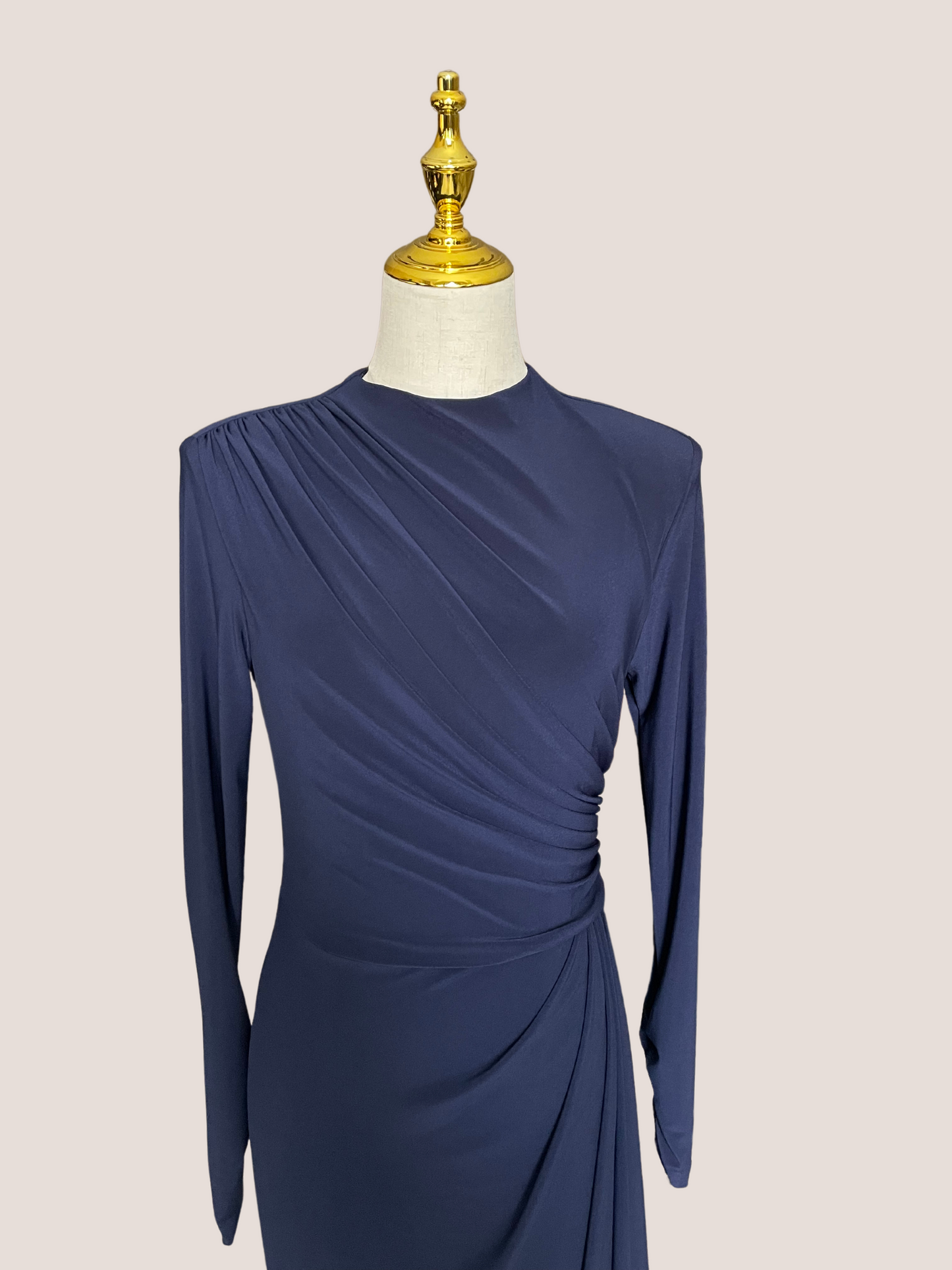 Ruffle Long Sleeve Sheath Gown