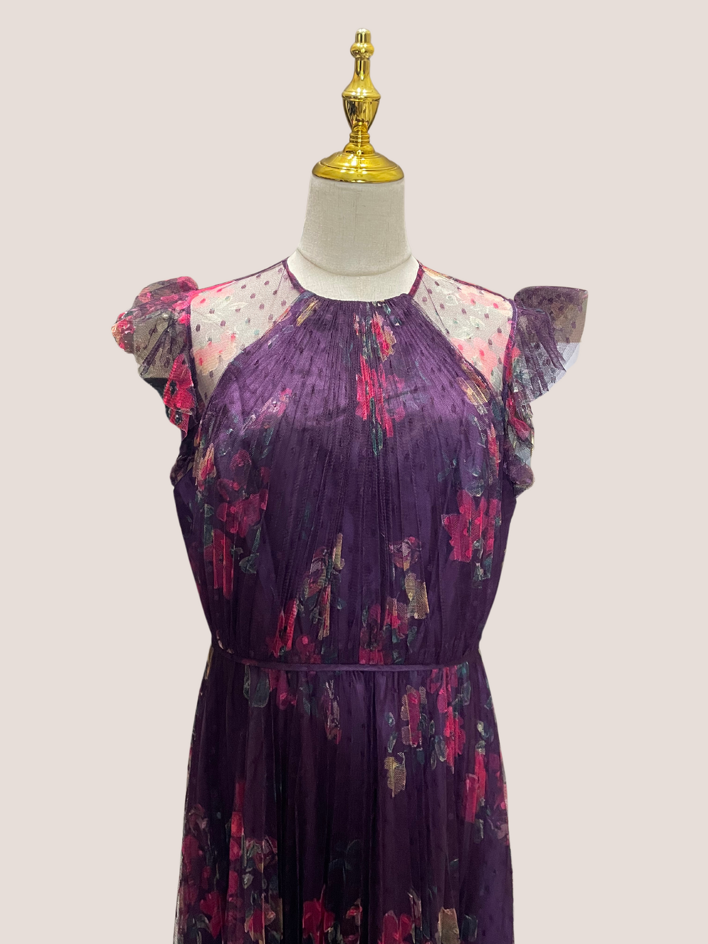 Floral Flutter Sleeve Midi Dress