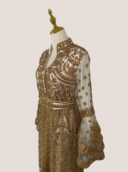Embellished Sleeve Cutout Abaya