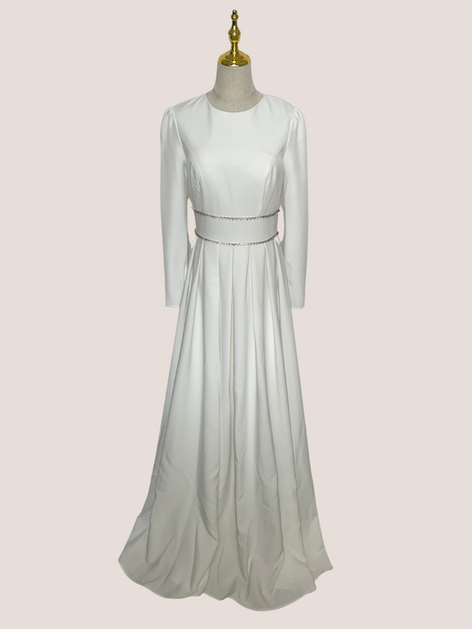 A-Line Rhinestone Waist Evening Gown