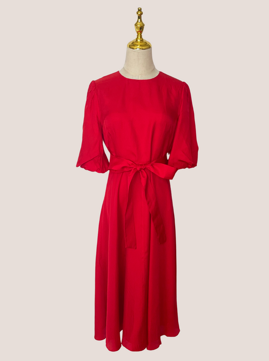 Matinee Silk Twill Midi-Dress